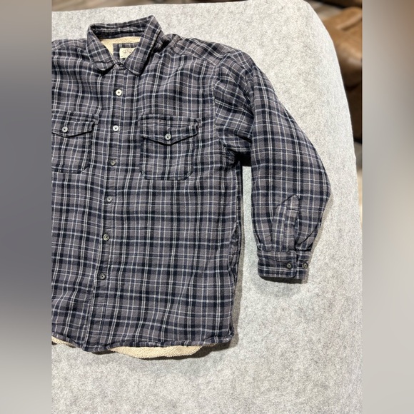 Levis Jacket mens XXL Flannel Sherpa Lined Shackleton Shacket Plaid Black Button - Picture 2 of 14